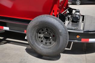 The trailer comes with a spare tire